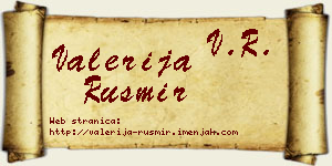 Valerija Rusmir vizit kartica